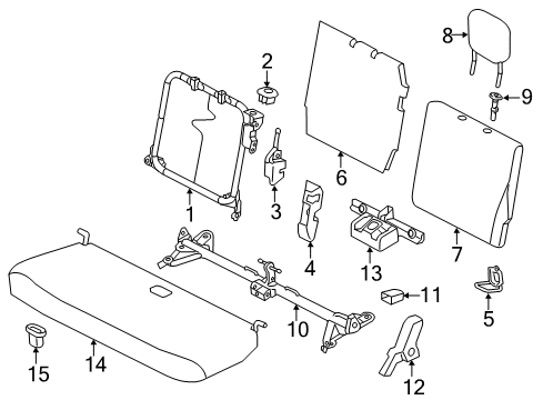 2012 Scion iQ Rear Seat Components Diagram