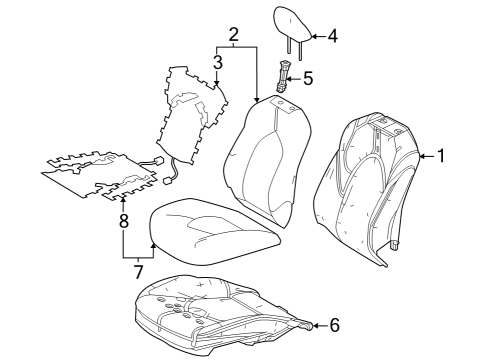 2022 Toyota Sienna Pad, Fr Seat Cushion Diagram for 71511-08070