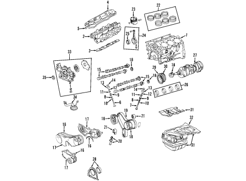 1999 Toyota Sienna Cover, Timing Belt Diagram for 11322-0A020