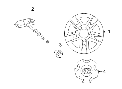 2008 Toyota Land Cruiser Wheel Hub Ornament Sub-Assembly Diagram for 4260B-60030