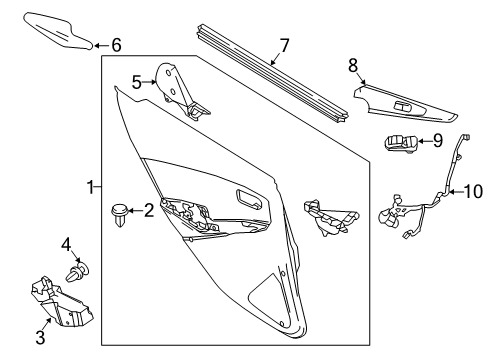 2019 Toyota Yaris Panel, Rear Door ARMREST Diagram for 74272-WB001