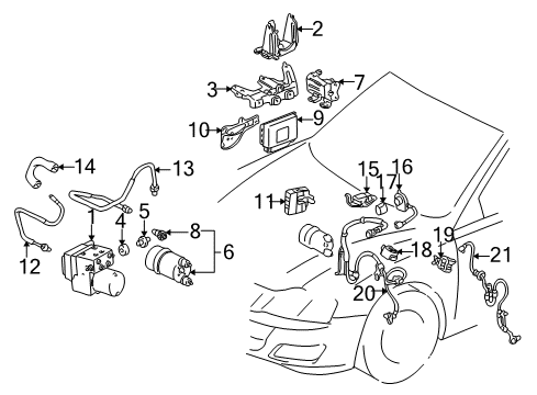 2002 Toyota Avalon Traction Control Components Diagram