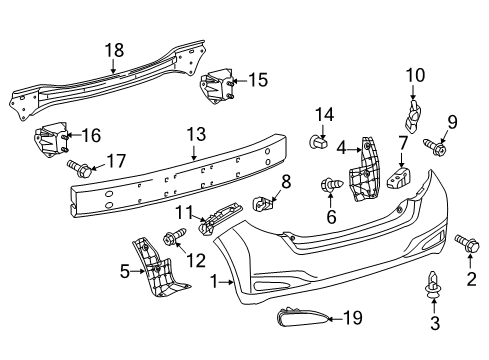 2012 Toyota Yaris Plate, Rear Bumper, RH Diagram for 52163-52100