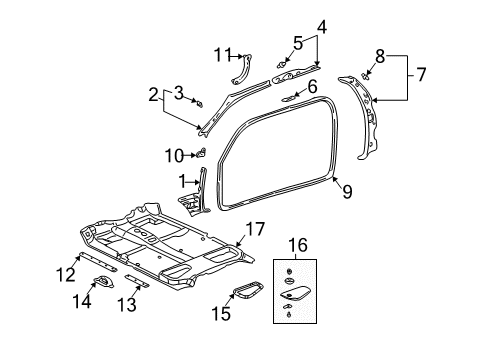 2001 Toyota Tundra Plate, Front Door Scuff, RH Diagram for 67913-0C010-B0