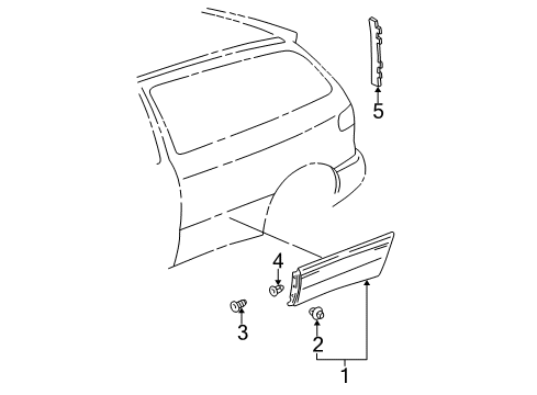 1999 Toyota Sienna Exterior Trim - Side Panel Diagram