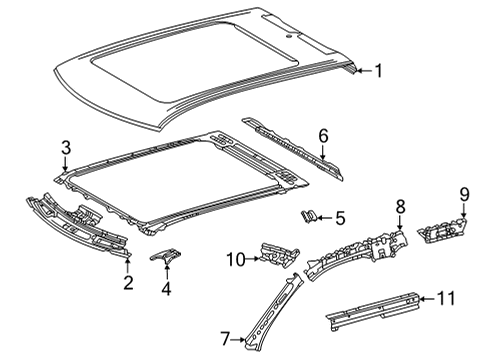 2022 Toyota Tundra REINFORCEMENT, ROOF Diagram for 63197-0C010