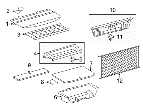 2006 Toyota RAV4 Trim Board, Fawn, Rear Diagram for 58415-42010-E1