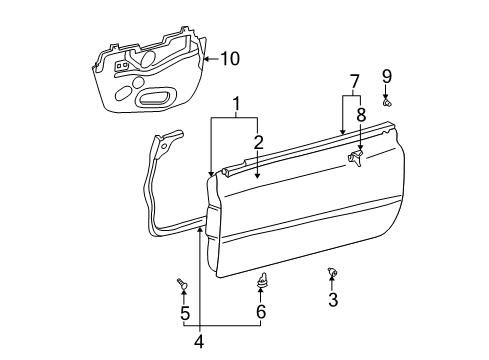 2003 Toyota Solara Door & Components, Body Diagram