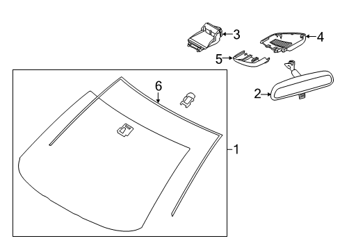 2017 Toyota Yaris iA Windshield Glass, Reveal Moldings Diagram