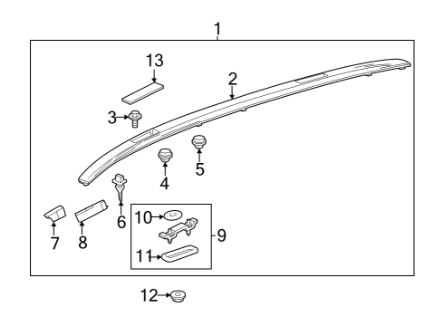 2021 Toyota RAV4 Leg, Roof Rack, Rr L Diagram for 63474-42060