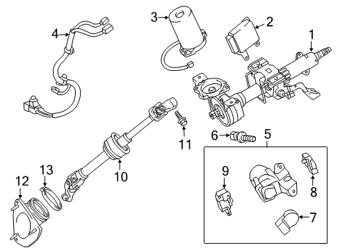 2014 Toyota Camry Steering Column & Wheel, Steering Gear & Linkage Diagram 4 - Thumbnail