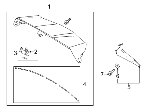 2019 Toyota Highlander Rear Spoiler Diagram