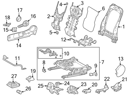 2023 Toyota bZ4X Pivot Cover, Driver Side Diagram for 71875-42110-C0