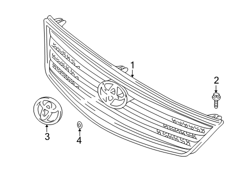 2003 Toyota Solara Grille & Components Diagram