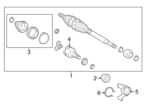 2022 Toyota Corolla Cross Joint Assembly, Front Axle Inboard Diagram for 43403-02120