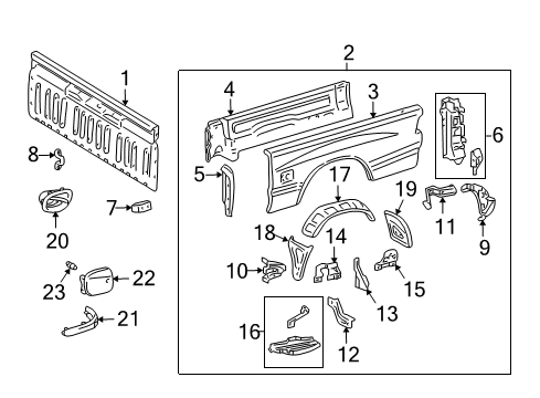 2003 Toyota Tundra Front & Side Panels Diagram 2 - Thumbnail