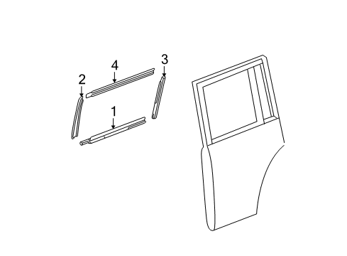 2004 Scion xB Exterior Trim - Rear Door Diagram