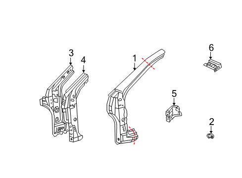 2007 Toyota Matrix Hinge Pillar Diagram