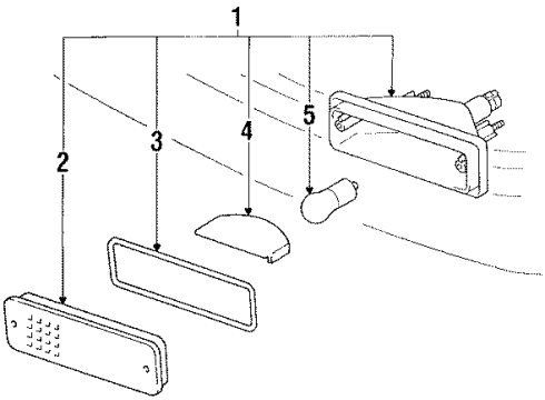 1991 Toyota Corolla Lens, Driver Side Diagram for 81521-01030