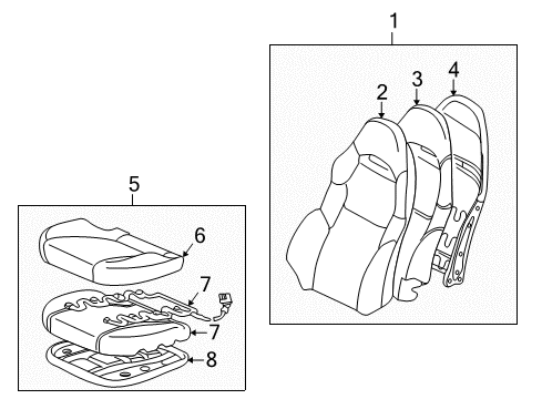 2005 Toyota Celica Front Seat Components Diagram