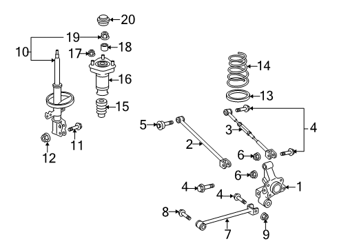 2006 Toyota Highlander Rear Suspension Components, Lower Control Arm, Stabilizer Bar Diagram 8 - Thumbnail