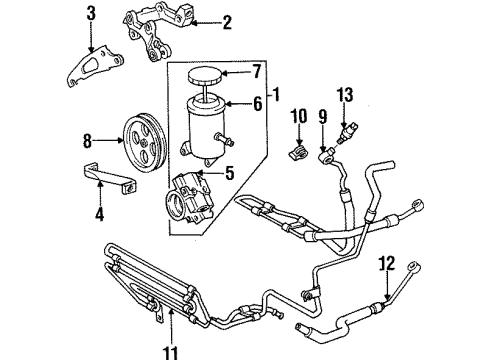 1998 Toyota Supra P/S Pump & Hoses, Steering Gear & Linkage, Speed Sensitive Steering Diagram