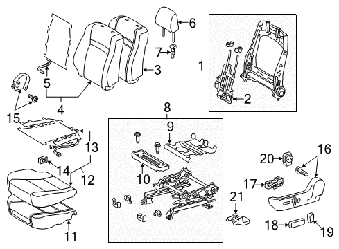 2012 Toyota Camry Cover, Seat Track, L Diagram for 72138-06100-A1