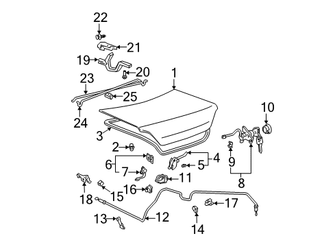 2000 Toyota Solara Trunk, Body Diagram 2 - Thumbnail