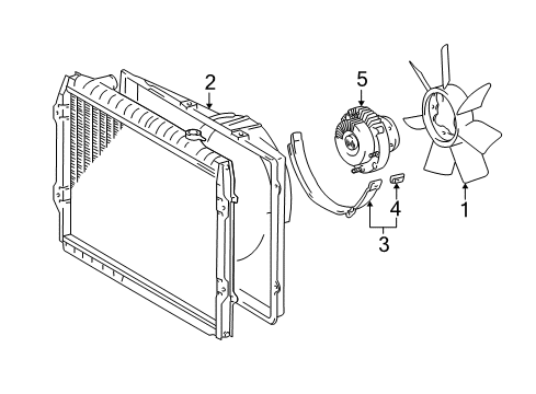 1997 Toyota 4Runner Cooling System, Radiator, Water Pump, Cooling Fan Diagram 1 - Thumbnail