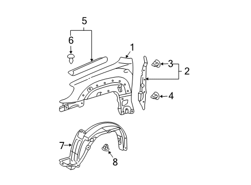 2006 Toyota 4Runner Fender & Components Diagram