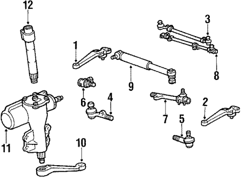 1986 Toyota Land Cruiser Power Steering Gear Assembly Diagram for 44110-60121