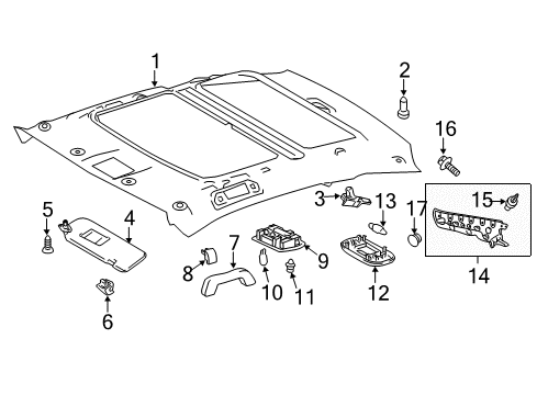 2014 Scion tC Visor Assembly, Right Diagram for 74310-21200-B3