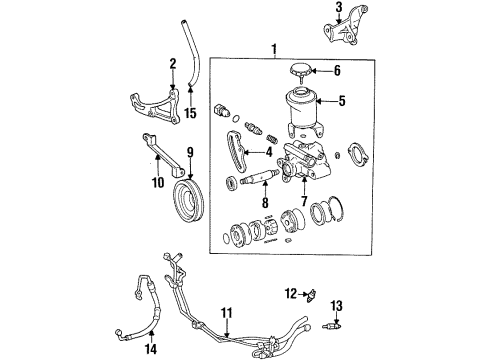 1995 Toyota T100 Housing Sub-Assy, Vane Pump, Front Diagram for 44302-34020