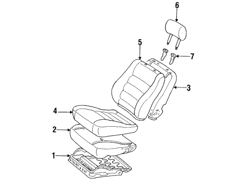 1995 Toyota Corolla Front Seat Components Diagram