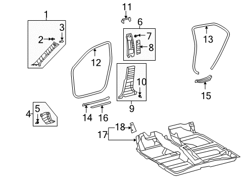 2009 Toyota Corolla Garnish, Center Pillar, Lower RH Diagram for 62413-02150-B1