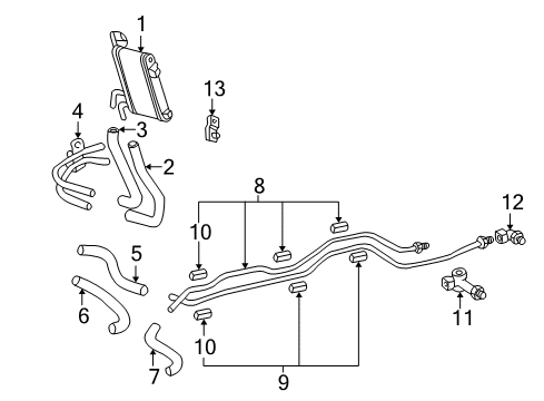 2003 Toyota Sequoia Cooler Assembly, Oil Diagram for 32910-34020