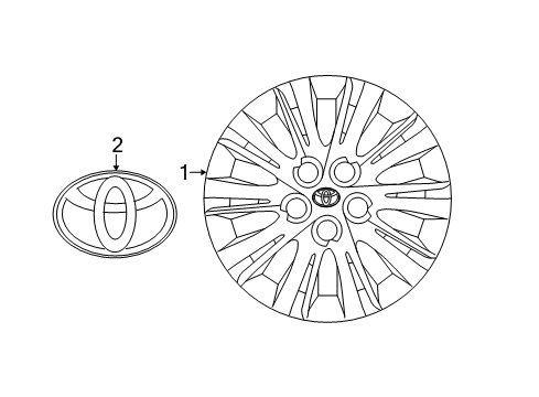 2014 Toyota Camry Wheel Covers & Trim Diagram