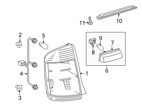 2008 Toyota Prius Lens, Rear Combination Lamp, RH Diagram for 81551-47100