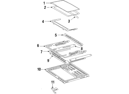 1987 Toyota Celica Cable, Sliding Roof Drive, RH Diagram for 63223-20050