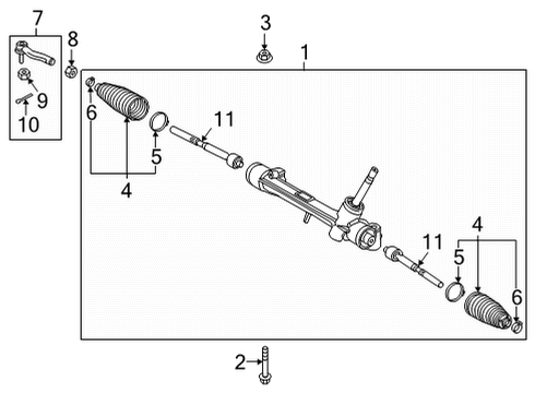 2019 Toyota Mirai Steering Gear & Linkage Diagram