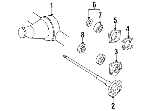 1993 Toyota Previa Axle Housing - Rear Diagram