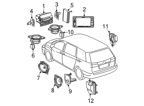 2010 Toyota Sienna Speaker Assembly, Front Diagram for 86160-AA382