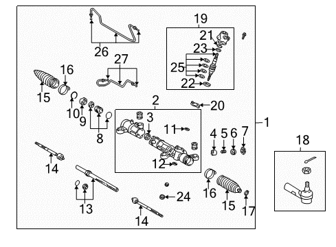 2004 Toyota Matrix Steering Column & Wheel, Steering Gear & Linkage Diagram 3 - Thumbnail