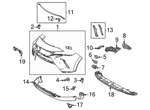 2021 Toyota Venza Bumper & Components - Front Diagram 1 - Thumbnail