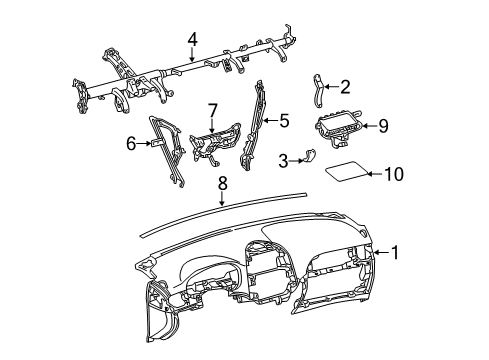 2011 Toyota Sienna Brace Sub-Assembly, Inst Diagram for 55306-08030