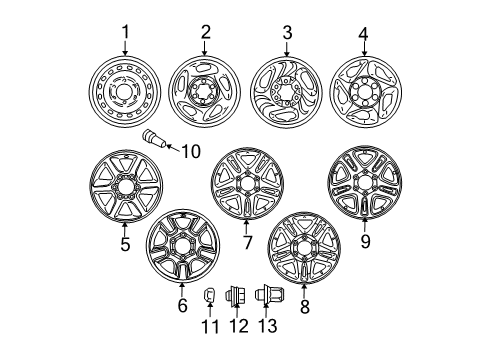 2003 Toyota Tundra Rim, Wheel Diagram for 42611-AF130