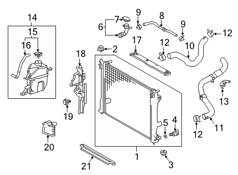 2020 Toyota Camry Radiator & Components Diagram 3 - Thumbnail