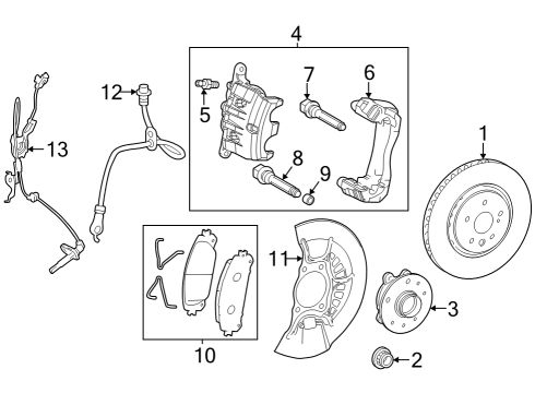 2023 Toyota bZ4X MOUNTING, DISC BRAKE Diagram for 47722-42150