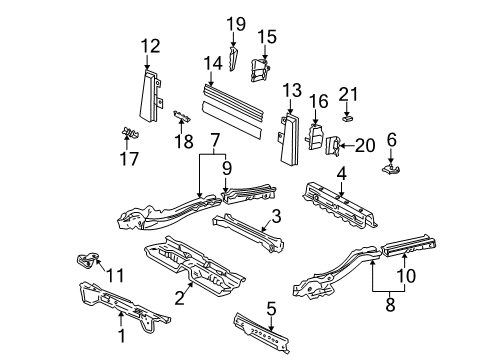 2002 Toyota Solara Rear Body - Floor & Rails Diagram 1 - Thumbnail