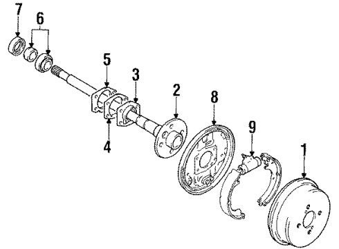 1992 Toyota Corolla Rear Brakes Diagram 2 - Thumbnail